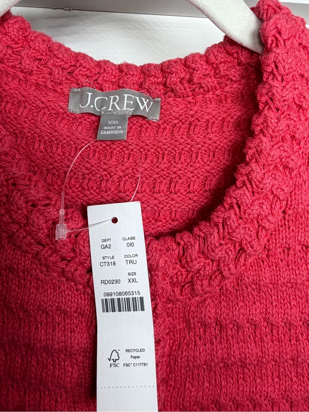 NWT J.Crew Pointelle Sweater in Raspberry - Picture 4 of 7